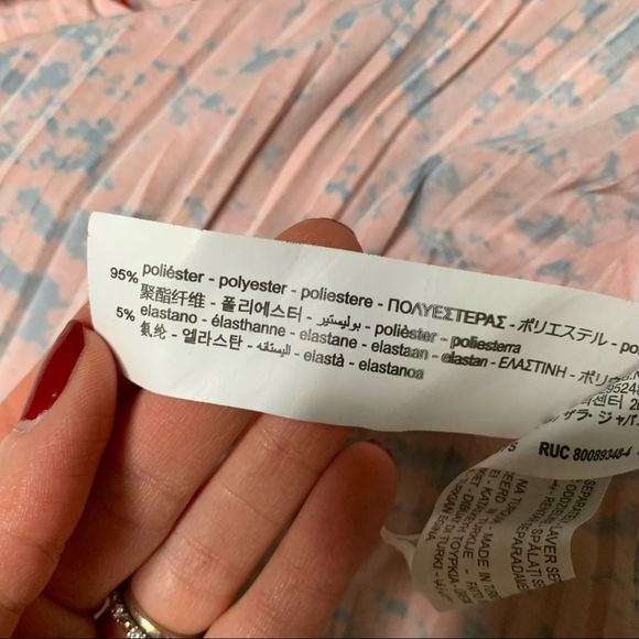 Zara Floral Peplum Pleated Mini Skirt Orange - Picture 5 of 6